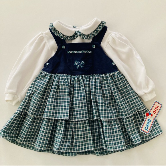 Petit Ami Other - Vintage Petit Ami Baby Girl 12 Months Jumper Dress Top Set Outfit